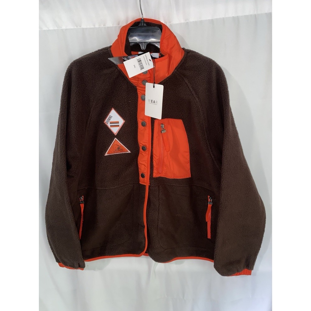 NWT WEAR by Erin Andrews Cleveland Browns Polar Fleece Full-Snap Jacket Women 2X